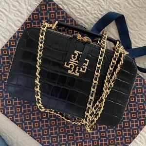 Tory Burch Britten Croc Top Handle Crossbody